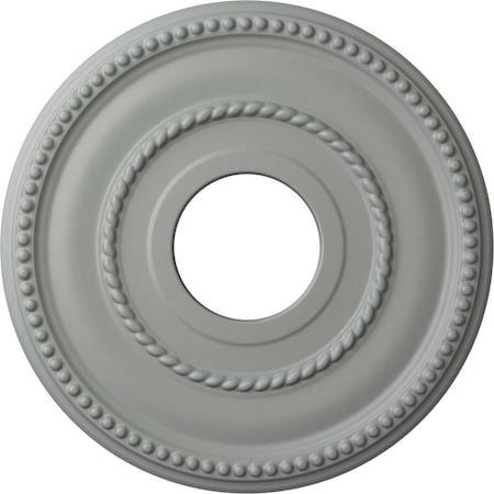 Ekena Millwork Valeriano Ceiling Medallion (Fits Canopies up to 6 1/4"), 12 1/8"OD x 3 5/8"ID x 3/4"P, Primed White CM12VA